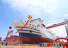 中集来福士建造的亚洲最大的 多用途滚装船“渤海恒通”轮下水